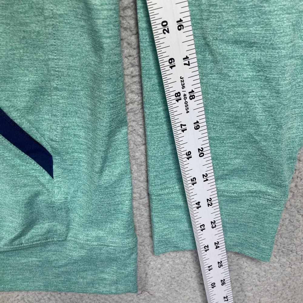 Lands' End Quarter Zip Pullover‎ Mens Large Teal Heather Navy Stretch Pocket